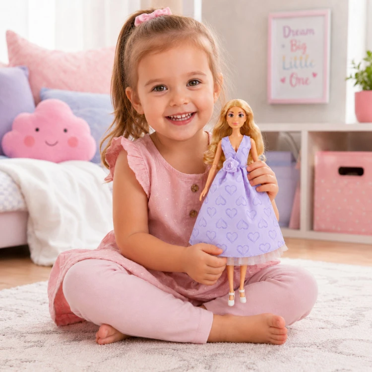 Lalka Lily 30 cm w całej postaci — stojąca z rozłożonymi blond włosami, WOOPIE ROYAL