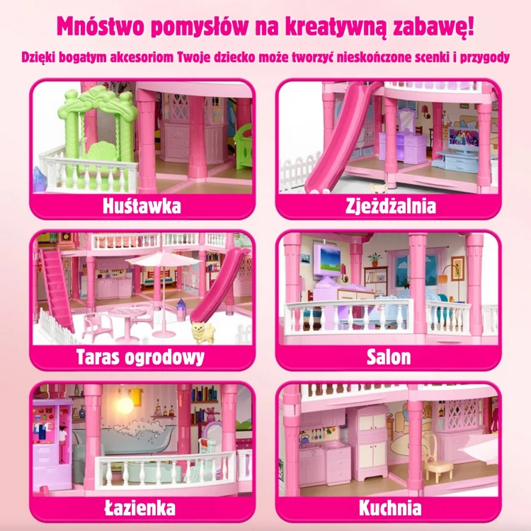Detal lalki z zestawu WOOPIE Villa — ubranko, fryzura i akcesoria trzymane w dłoni