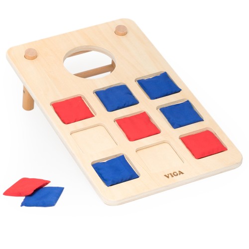 Gra zręcznościowa 2w1 Kółko i Krzyżyk + Cornhole Viga — komplet do rzutów i rozgrywki