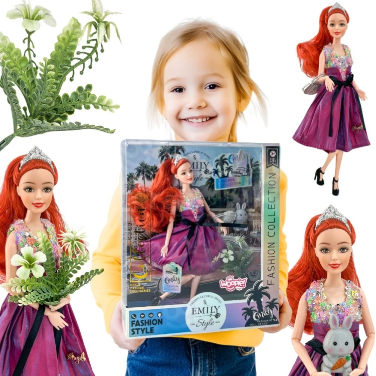 WOOPIE ROYAL Lalka Emi Style Fashion 32 cm w różowej sukni — pełny widok z przodu, styl księżniczki