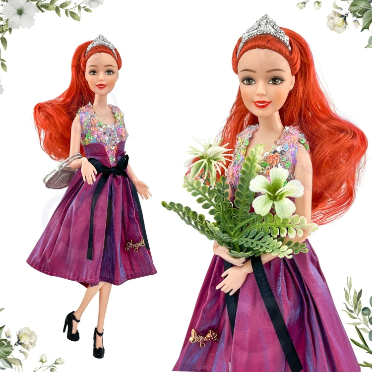 Lalka Emi Style Fashion 32 cm marki WOOPIE ROYAL w siedzącej pozie — prezentacja dopasowania sukni i proporcji