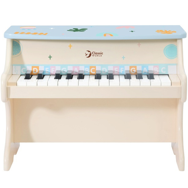 Widok pianina Classic World z bliska na klawisze i obudowę