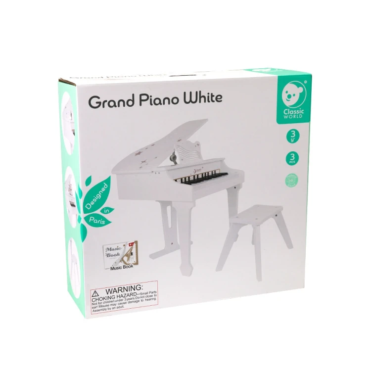 Tył pianina CLASSIC WORLD z widocznym panelem montażowym i schowkiem na akcesoria zestawu