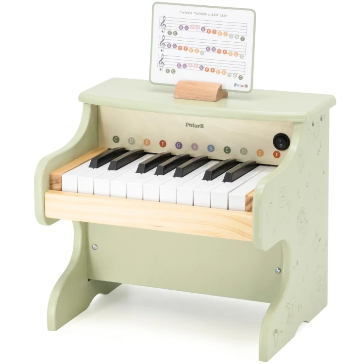 VIGA PolarB Drewniane pianino dla dzieci — frontowy widok instrumentu z klawiszami