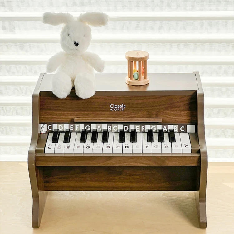 Zestaw do zabawy: pianino i książeczka edukacyjna CLASSIC WORLD ustawione razem do nauki melodii