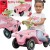 BIG Jeździk Bobby Car Classic Flower różowy — widok z boku na siedzenie, kierownicę i przednie koła