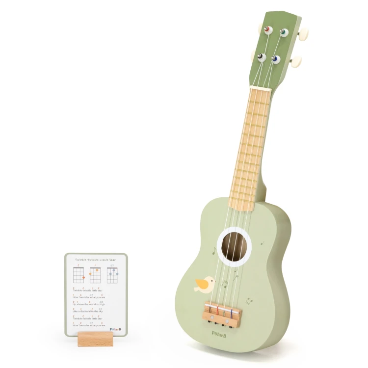 Krawędź pudła rezonansowego ukulele Viga — szczegół łączeń drewna i staranne wykończenie brzegów instrumentu