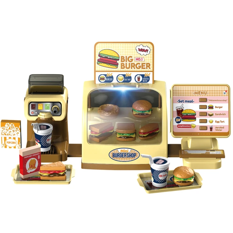 Sklep Restauracja Fast Food "BIG BURGER" WOOPIE — podstawowy widok zestawu ze stanowiskiem kasowym