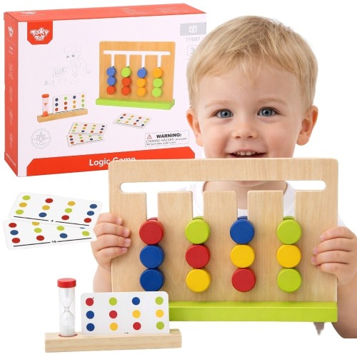 TOOKY TOY gra logiczna Układanka na Czas — kolorowa układanka z 30 wzorami, ćwiczy spostrzegawczość i refleks