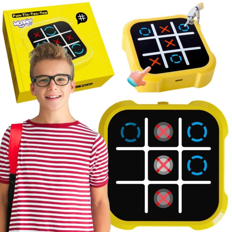 WOOPIE Gra elektroniczna Kółko i Krzyżyk — konsola edukacyjna z czytelnym ekranem i przyciskami