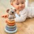 Piramidka Koala WOOPIE BABY — ujęcie z góry pokazujące ułożone kolorowe krążki i przymocowany gryzak