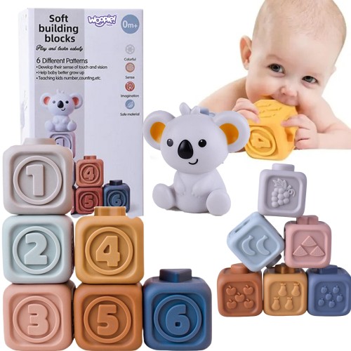 WOOPIE BABY Piramidka i klocki sensoryczne 2w1