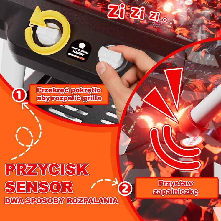 Kuchnia ogrodowa WOOPIE ustawiona na trawie — aranżacja plenerowa i zabawa na świeżym powietrzu