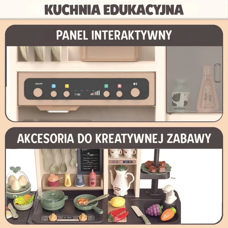 Detale wykonania kuchni WOOPIE — zbliżenie na przyciski, wykończenia i kolorystykę panelu sterowania