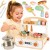 TOOKY TOY drewniana kuchnia z grillem i akcesoriami — widok frontalny z panelem sterowania i logo