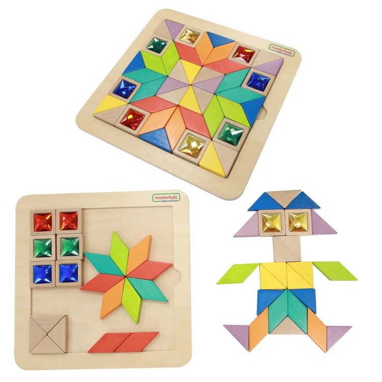 Układanka Mozaika MASTERKIDZ — kolorowe elementy tangram do nauki kształtów i rozpoznawania barw
