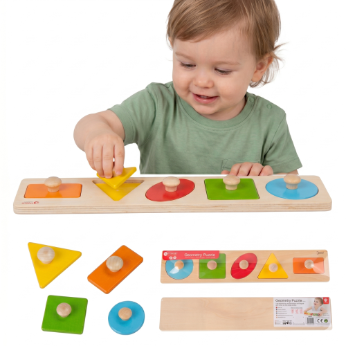 CLASSIC WORLD Drewniana układanka geometryczna – sorter 6 el.