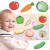 VIGA drewniane puzzle Montessori 2w1 — układanka z figurkami warzyw, edukacyjna zabawa dla malucha