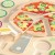 Otwarte pudełko z rozmieszczonymi elementami — wszystkie 22 części drewnianej pizzy CLASSIC WORLD