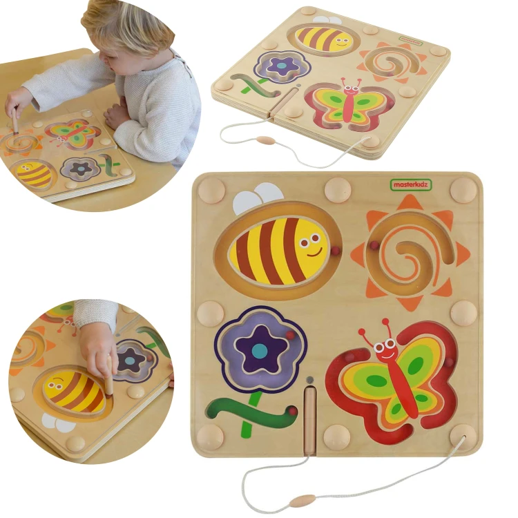Magnetyczny labirynt Świat Owadów MASTERKIDZ — kolorowa tabliczka z ruchomymi elementami