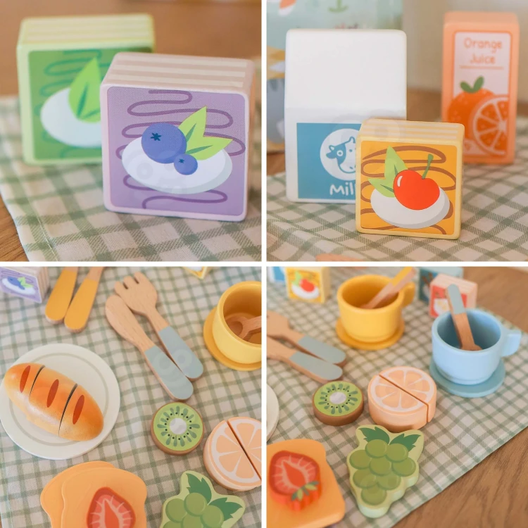 Elementy piknikowe TOOKY TOY — rozcięta kanapka z widocznym połączeniem na rzepy oraz kolorystyka