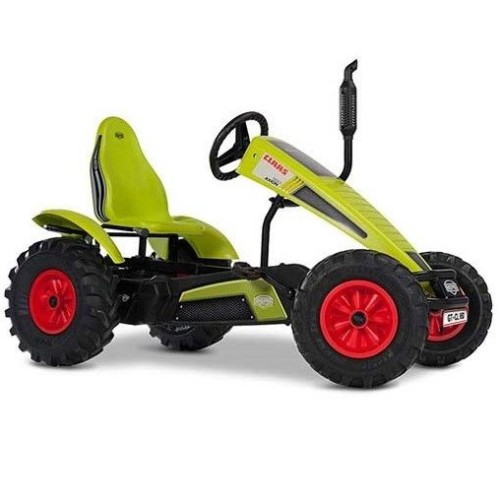 BERG Gokart na pedały Claas XXL-BFR 70 — frontowy kadr pokazujący ramę, kierownicę i fotel