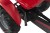 Zbliżenie na logo Case IH i dekoracyjne elementy gokarta BERG — emblematy oraz napisy na przednim błotniku