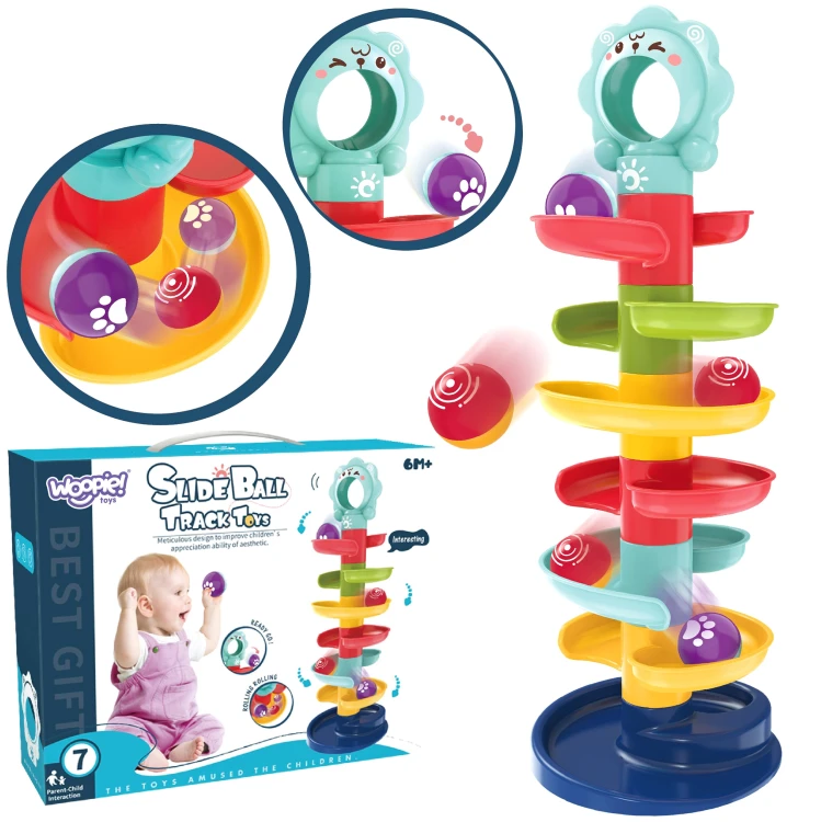 Kulodrom WOOPIE BABY 88 — spiralny tor kulkowy z dwiema kulkami na jasnym tle
