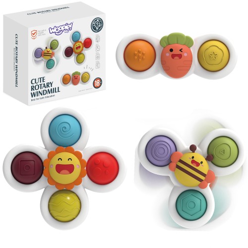 Spiner sensoryczny WOOPIE BABY 3w1 marki 88 — kolorowa zabawka edukacyjna z elementami do obracania
