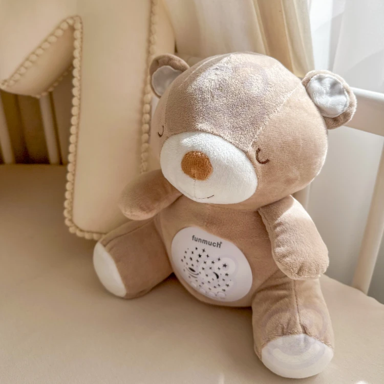 Usypiacz WOOPIE BABY — zbliżenie na panel z przyciskami, oznaczenia i czytelne napisy funkcji