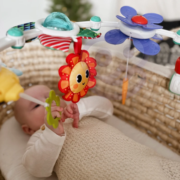 Rozłożony łuk do fotelika WOOPIE BABY 88 — pokaz elementów, pozycjonowania i sposobu przypięcia