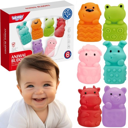 WOOPIE BABY Zwierzątka sensoryczne miękkie – 6 szt.