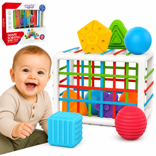 WOOPIE BABY Elastyczna kostka sensoryczna – sorter 13 el.