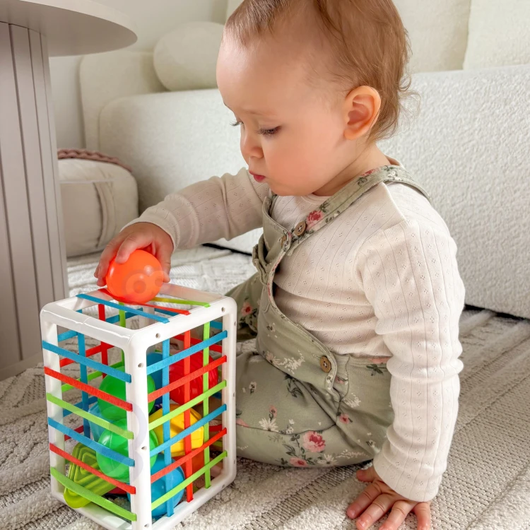 Różne tekstury klocków twardych w zestawie sensorycznym WOOPIE BABY