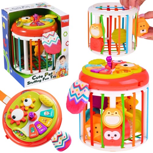 Interaktywna kostka sensoryczna Woopie Baby z panelem muzycznym i 7 klockami