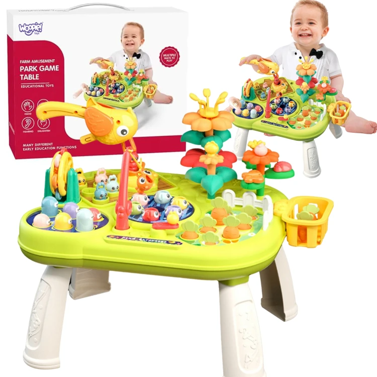WOOPIE BABY 88 — interaktywny multistolik edukacyjny 8w1 z kolorowymi elementami Montessori do zabawy