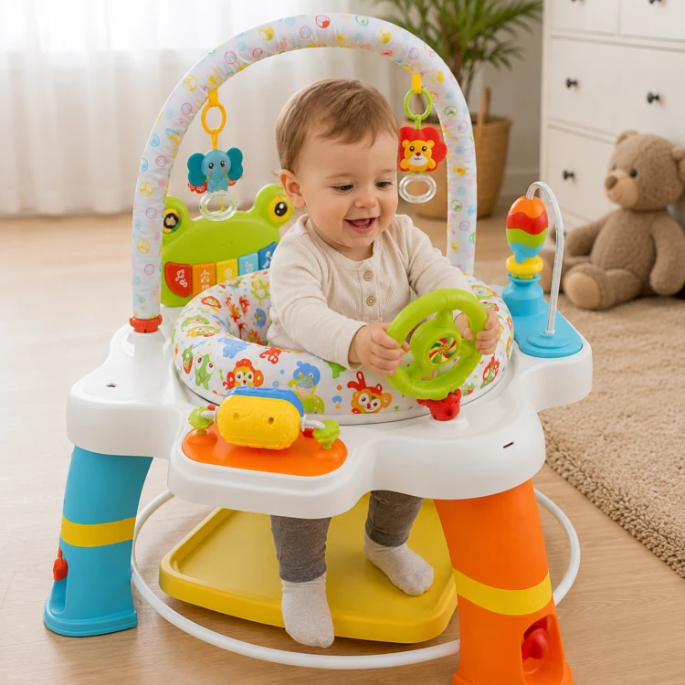 Panel muzyczny Woopie Baby w kształcie żabki z podświetlanymi klawiszami pianinka
