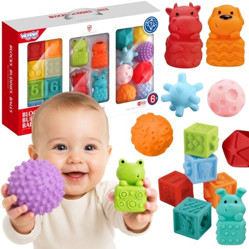 WOOPIE BABY sensoryczne puzzle 20 el. 88 — miękkie elementy do nauki liczenia i dźwięku