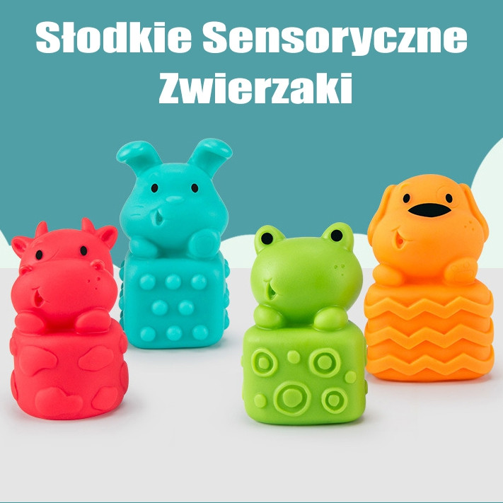 Dziecko bawi się puzzlami sensorycznymi 88 — chwytanie i ściskanie elementów wspomaga rozwój motoryki