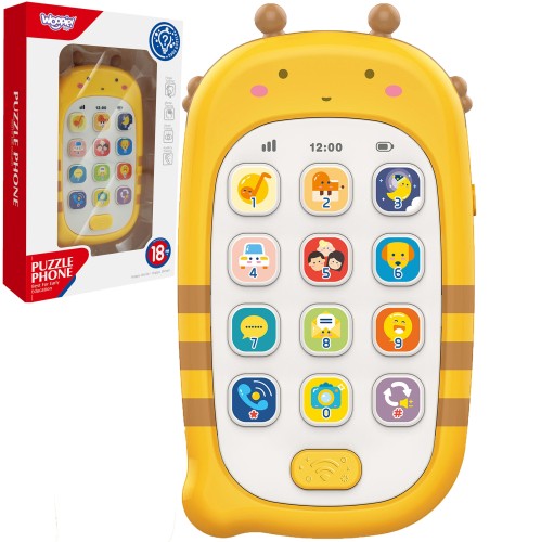 WOOPIE BABY Telefonik interaktywny z dźwiękami 88 — kolorowa komórka dla niemowląt z przyciskami i ikonami