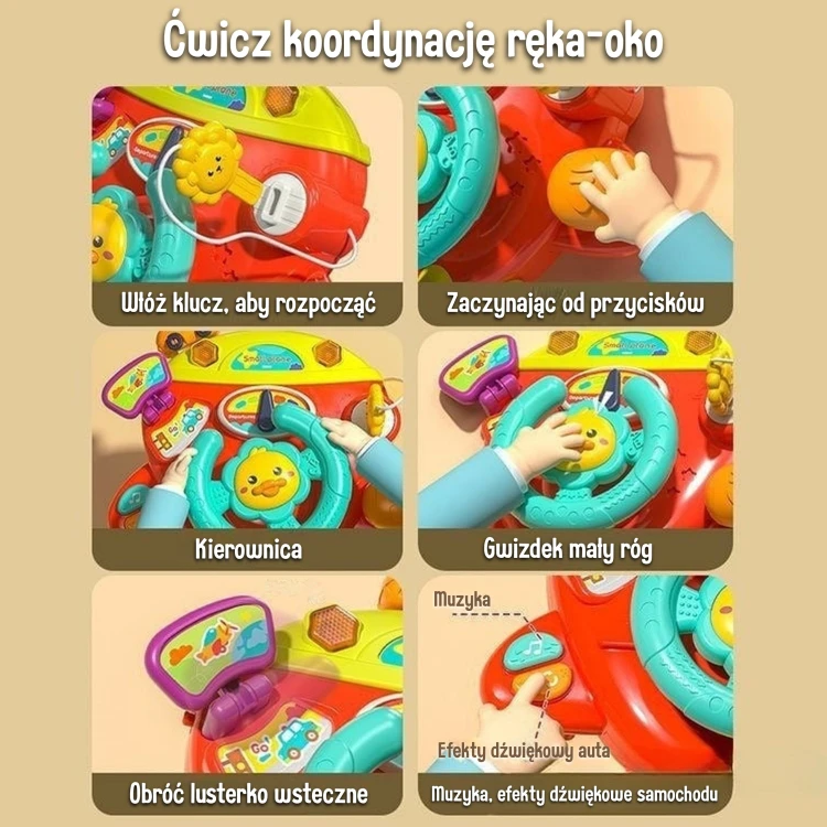 Widok tylnej części kierownicy — panel montażowy i detale mocowania widoczne z bliska