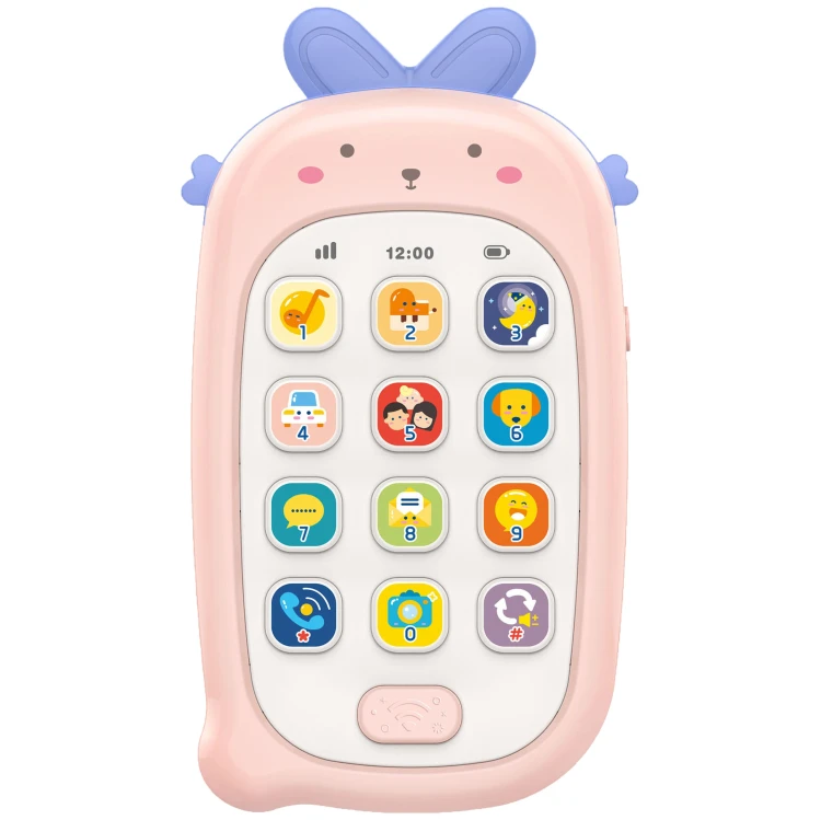 Szczegół panelu dźwiękowego telefoniku WOOPIE BABY 88 — głośnik i różnokolorowe przyciski do zabawy