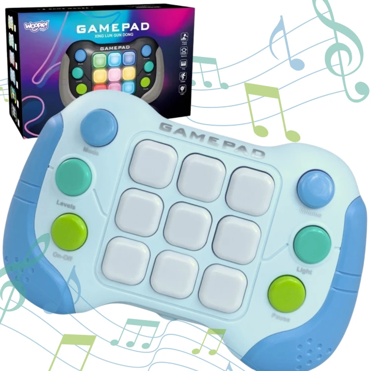WOOPIE elektroniczna gra zręcznościowa Pop‑It Gamepad 48 — widok przodu z przyciskami w kolorze niebieskim