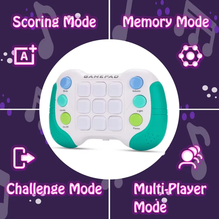 Porównanie rozmiaru WOOPIE Pop‑It — gamepad obok dłoni dla skali, pokaz wygody trzymania w praktyce