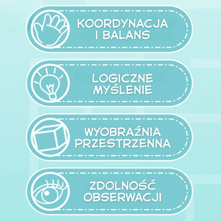 Ujęcie pod kątem kuli labirynt 3D WOOPIE — spiralne tory i elementy utrudniające wędrówkę kulki