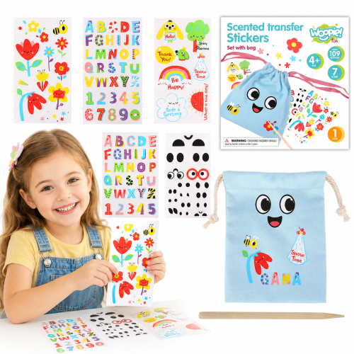 Zestaw kreatywny WOOPIE ART&amp;FUN — komplet do zrobienia i ozdobienia torebki z personalizacją imienia.