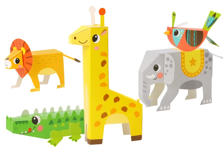 Zbliżenie na szczegóły składanych fałdów papieru w figurce z zestawu Origami 3D WOOPIE, widoczne precyzyjne zagięcia