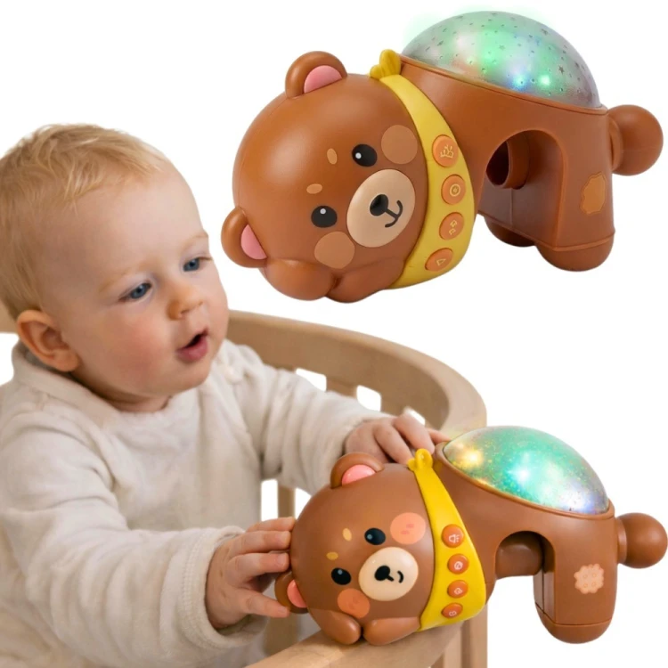 Projektor gwiazd WOOPIE BABY 88 — miś lampka nocna dla dzieci, projekcja gwiazd na sufit