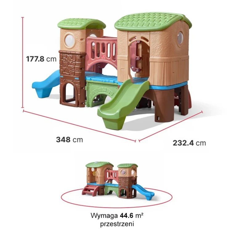 Tylny widok Plac Zabaw STEP2 — podpory i podstawa konstrukcji widoczne z bliska