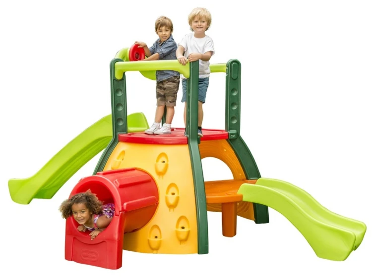 Little Tikes Super Małpi Gaj 2/1 marki 63 — kolorowy plac zabaw z zjeżdżalnią i platformą do wspinaczki